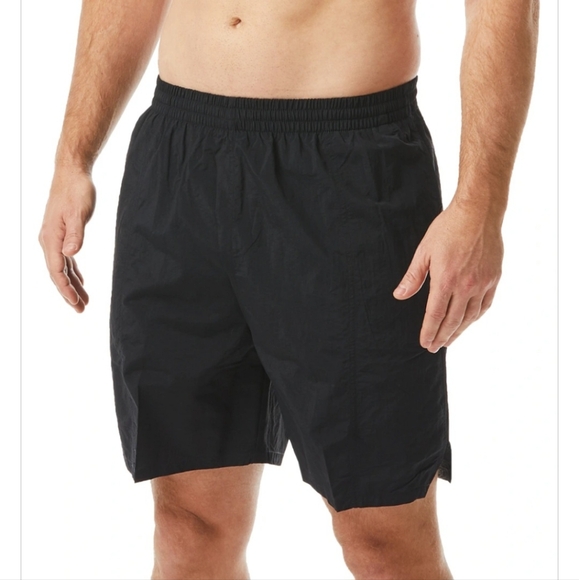 TYR Men's Classic Deck Swim Shorts, Black Size Large Pockets Drawstring Liner. - Picture 1 of 12